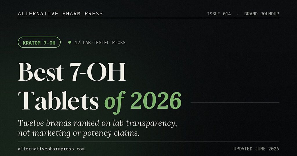 Best 7-OH tablets of 2026 editorial cover from Alternative Pharm Press