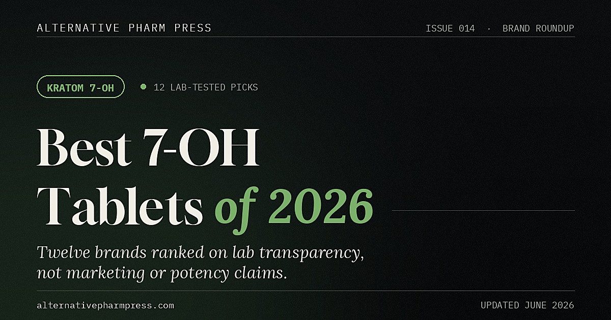 Best 7-OH tablets of 2026 editorial cover from Alternative Pharm Press