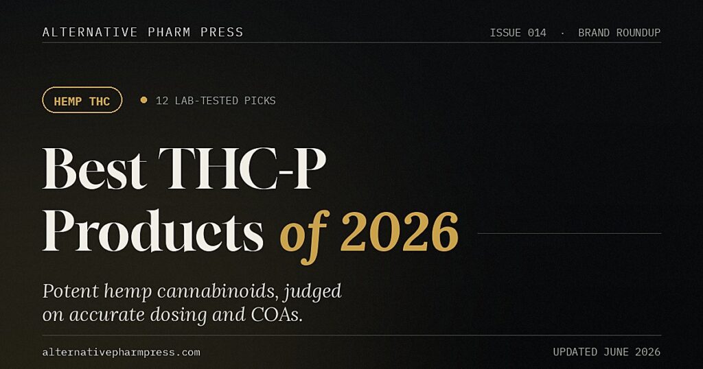 Editorial cover for best thc p products 2026 from Alternative Pharm Press