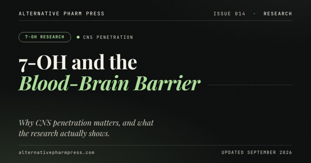 Editorial cover card: 7-OH and the blood-brain barrier