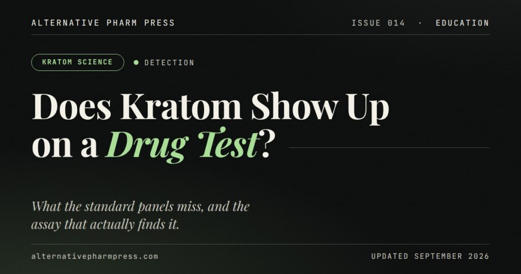 Editorial cover card: Does Kratom Show Up on a Drug Test?