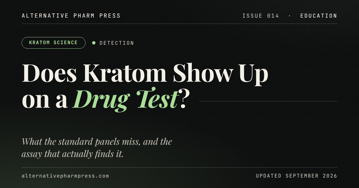 Editorial cover card: Does Kratom Show Up on a Drug Test?