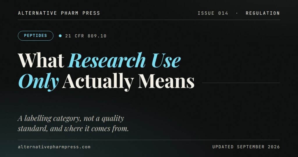 Editorial cover card: what Research Use Only actually means