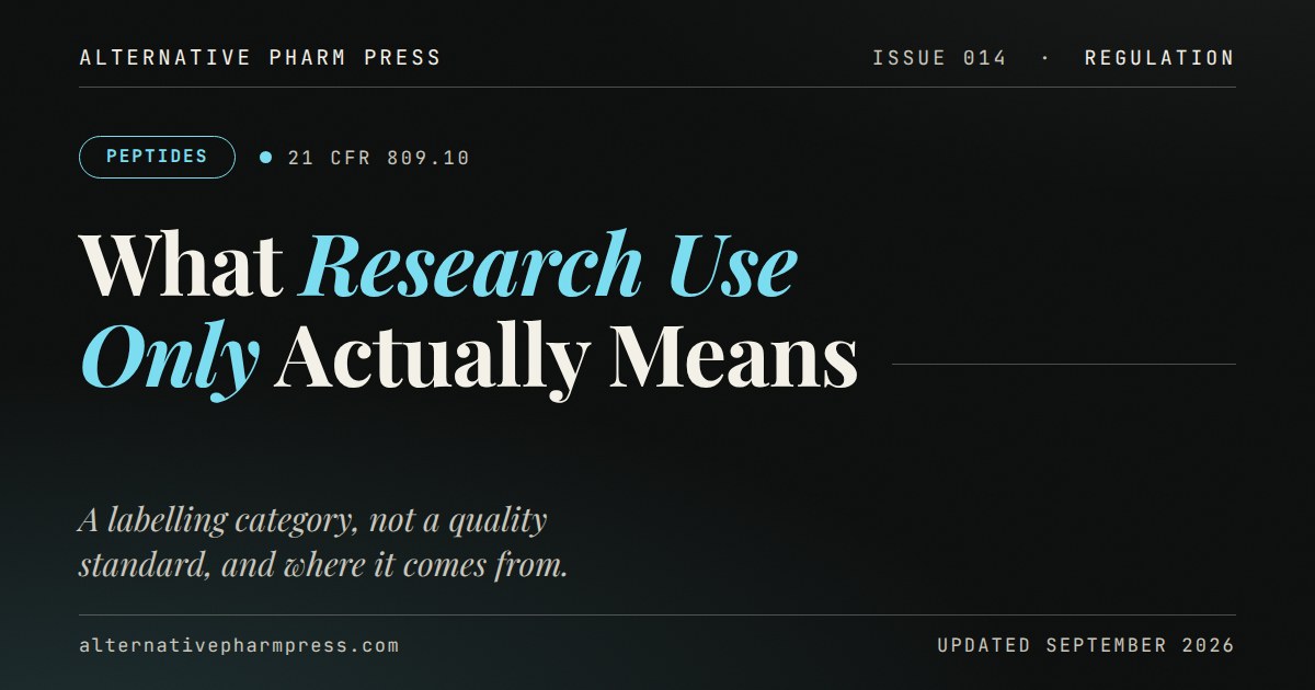 Editorial cover card: what Research Use Only actually means