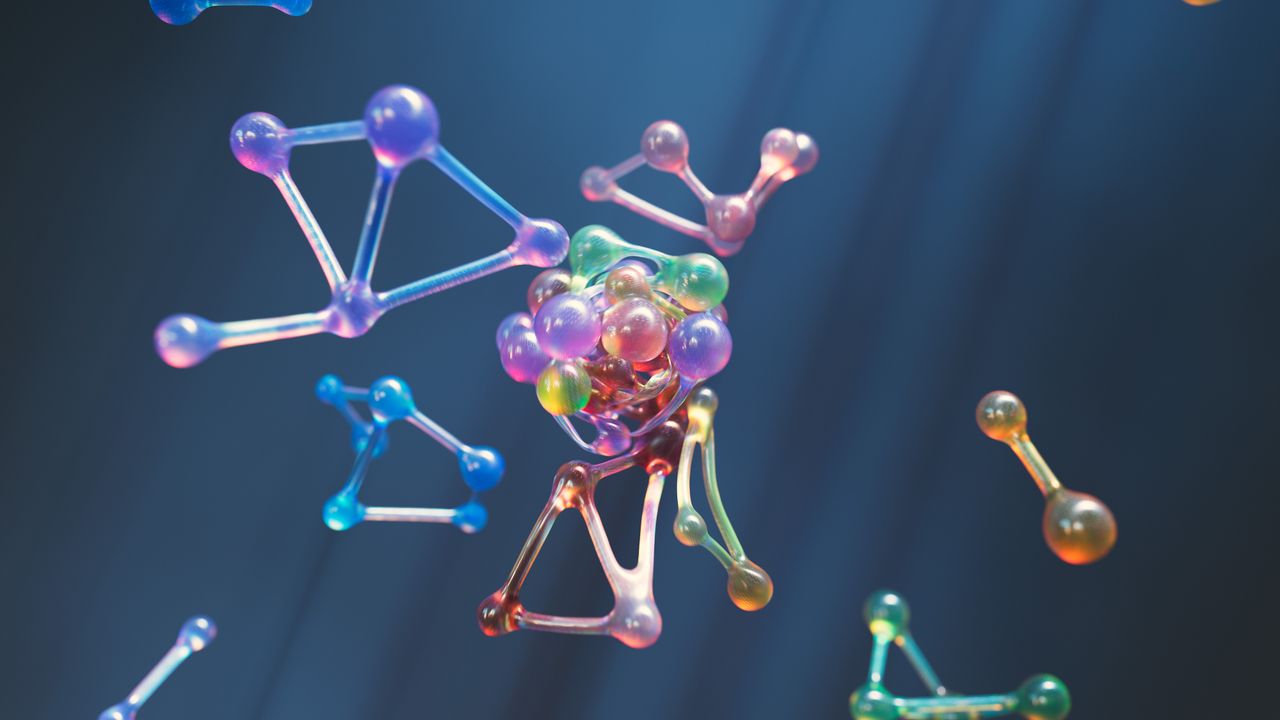 Colourful abstract molecular structures