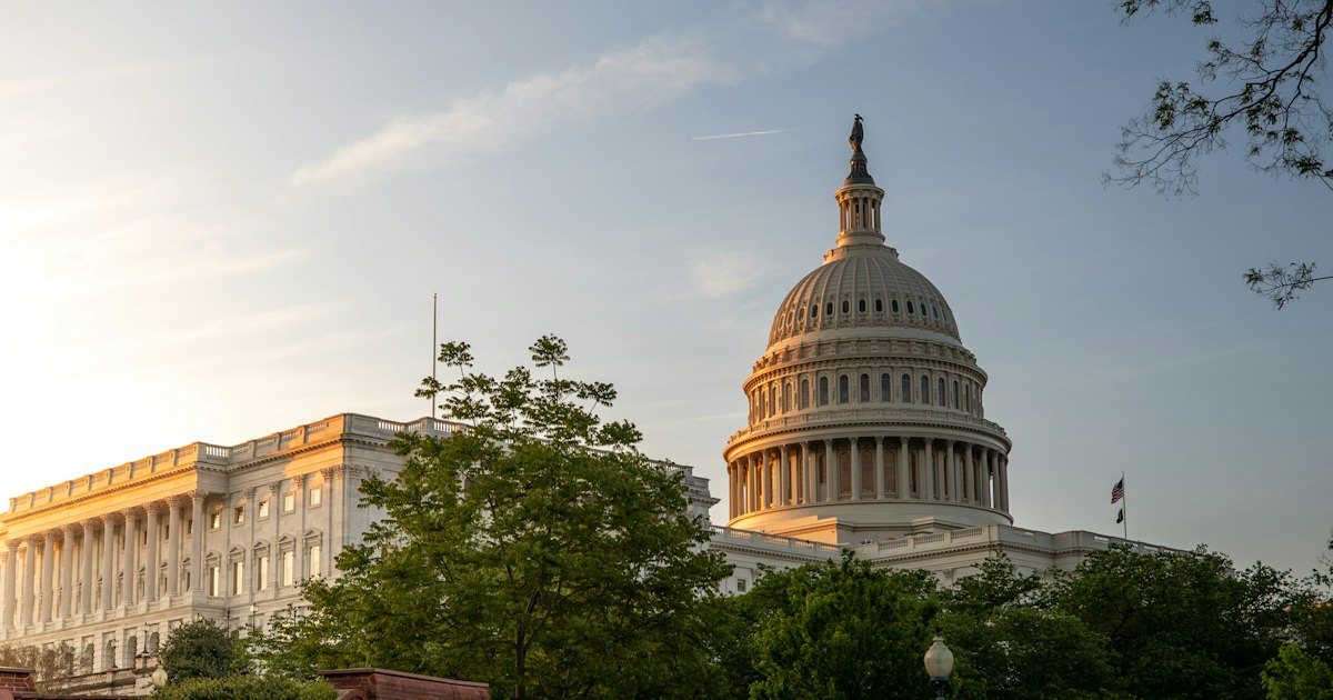 The US Capitol building in Washington, DC at golden hour