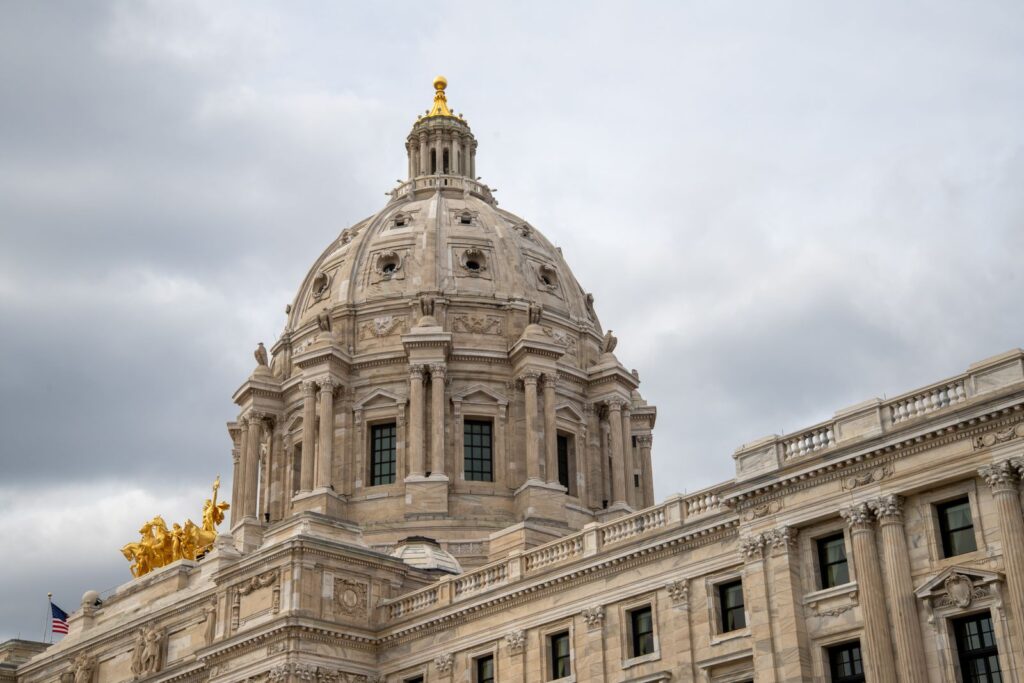 Stunning view of the classic dome of the Minnesota State Capitol in Saint Paul