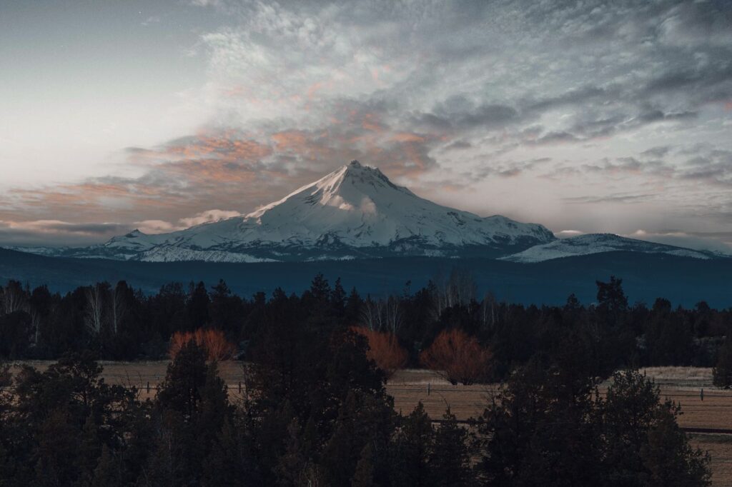 Capture the serene beauty of Mount Hood during a stunning sunset in Oregon